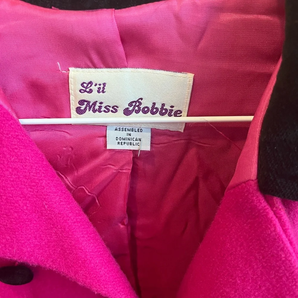 Vintage Lil Miss Bobbie bright magenta pea coat
